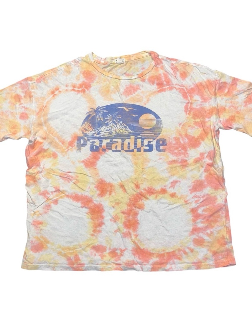 Billabong Oversized Tie Dyed Tshirt Small Pink Yellow
